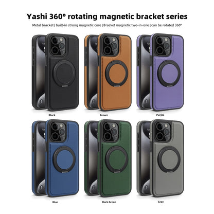 For iPhone 14 Pro Max Yashi 360 Degree Rotating MagSafe Bracket Phone Case(Black) - iPhone 14 Pro Max Cases by buy2fix | Online Shopping UK | buy2fix