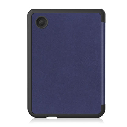 For KOBO Clara Colour 2024 / BW Solid Color Voltage Caster TPU Leather Smart Tablet Case(Dark Blue) - Others by buy2fix | Online Shopping UK | buy2fix