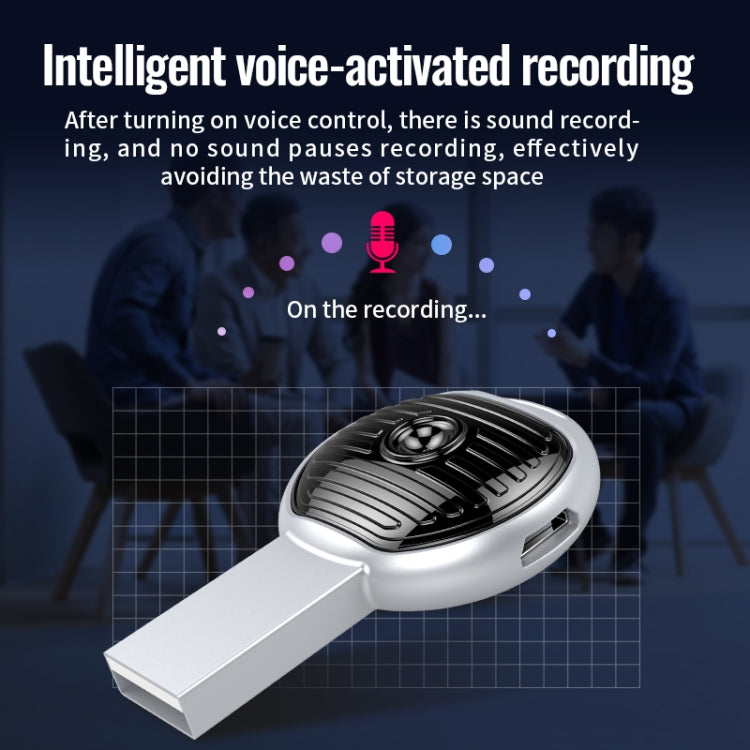 JNN S13 Zinc Alloy U-disk Voice Recorder, Memory:8GB(Silver) - U-Disk Recorder by JNN | Online Shopping UK | buy2fix