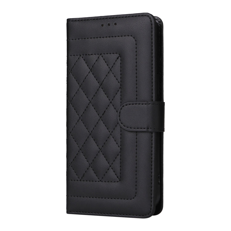 For iPhone 16 Pro Diamond Lattice Leather Flip Phone Case(Black) - iPhone 16 Pro Cases by buy2fix | Online Shopping UK | buy2fix