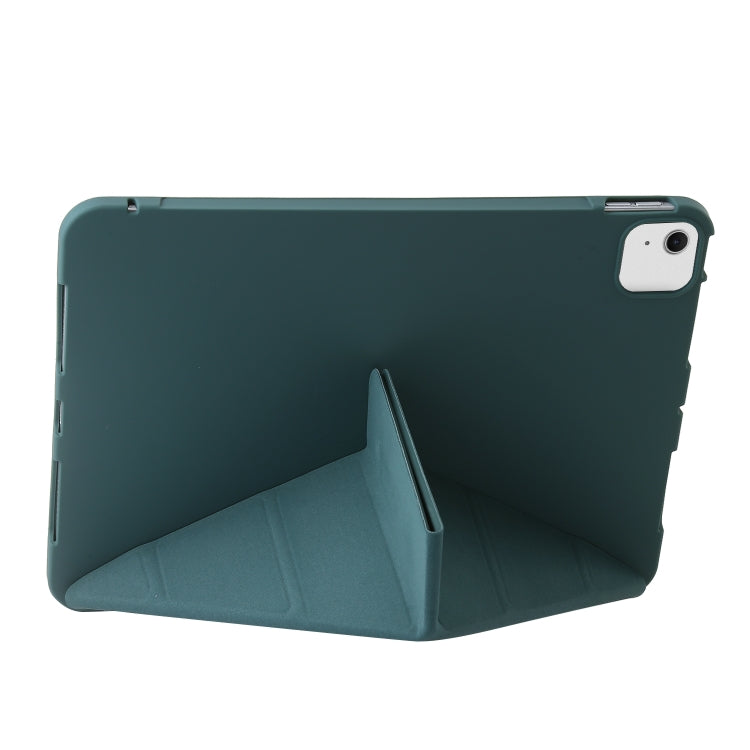 For iPad Air 13 2024 TPU Deformation Flip Leather Tablet Case with Holder(Dark Green) - iPad Air 13 2024 Cases by buy2fix | Online Shopping UK | buy2fix