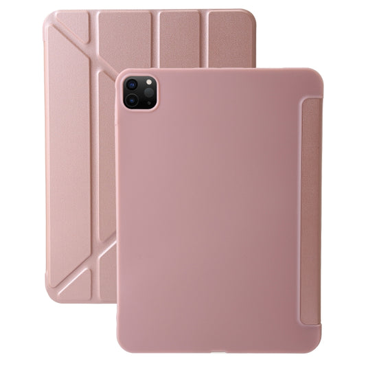 For iPad Pro 13 2024 TPU Deformation Flip Leather Tablet Case with Holder(Rose Gold) - iPad Pro 13 2024 Cases by buy2fix | Online Shopping UK | buy2fix