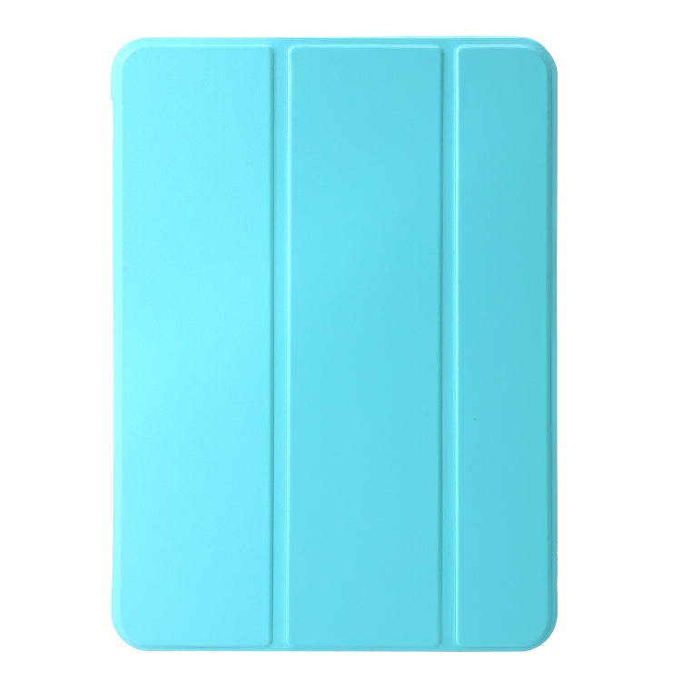 For iPad Pro 11 2024 Three-fold Holder Flip Tablet Leather Case(Mint Blue) - iPad Pro 11 2024 Cases by buy2fix | Online Shopping UK | buy2fix