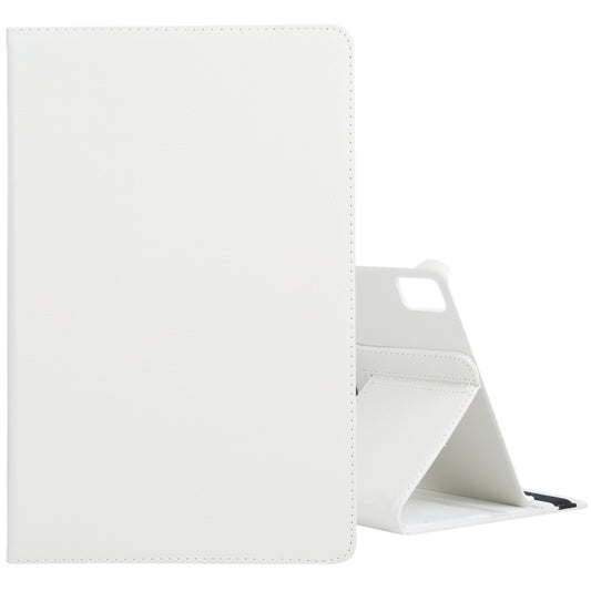 For iPad Pro 13 2024 360 Degree Rotation Litchi Texture Leather Tablet Case with Holder(White) - iPad Pro 13 2024 Cases by buy2fix | Online Shopping UK | buy2fix