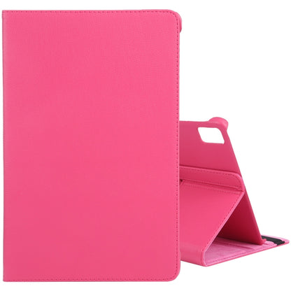 For iPad Pro 13 2024 360 Degree Rotation Litchi Texture Leather Tablet Case with Holder(Rose Red) - iPad Pro 13 2024 Cases by buy2fix | Online Shopping UK | buy2fix