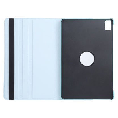 For iPad Air 11 2024 360 Degree Rotation Litchi Texture Leather Tablet Case with Holder(Sky Blue) - iPad Air 11 2024 Cases by buy2fix | Online Shopping UK | buy2fix