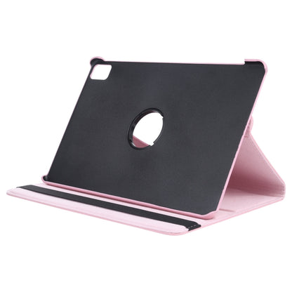 For iPad Pro 11 2024 360 Degree Rotation Litchi Texture Leather Tablet Case with Holder(Pink) - iPad Pro 11 2024 Cases by buy2fix | Online Shopping UK | buy2fix