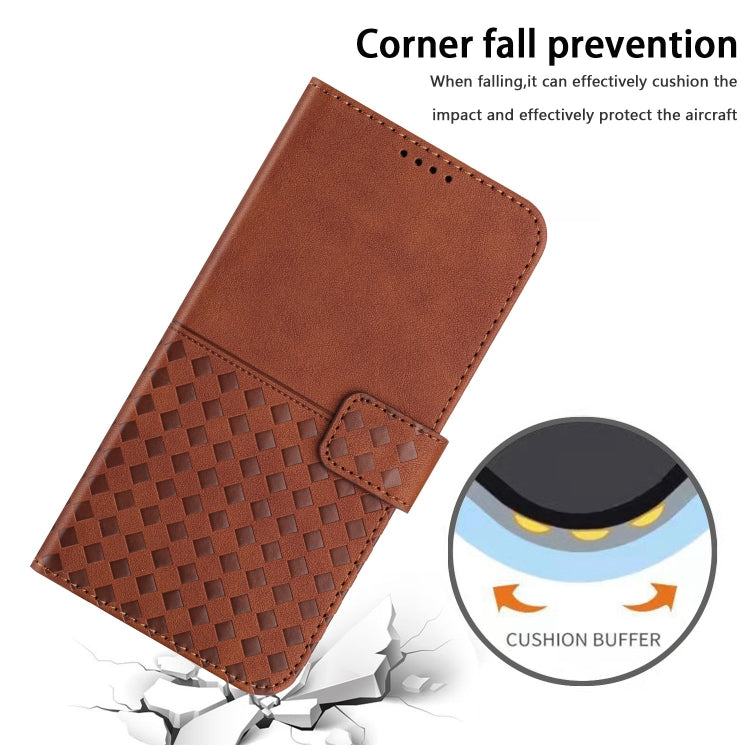 For Samsung Galaxy S21+ 5G Woven Embossed RFID Blocking Leather Phone Case(Brown) - Galaxy S21+ 5G Cases by buy2fix | Online Shopping UK | buy2fix