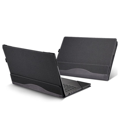 For HP Pavilion Plus Laptop 14-eh / 14t-eh Leather Laptop Shockproof Protective Case(Black) - Screen & Keyboard Cover by buy2fix | Online Shopping UK | buy2fix