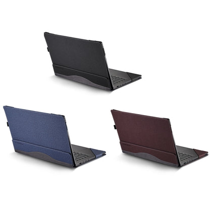 For HP Pavilion X360 Laptop 14t-ek / 14-ek Leather Laptop Shockproof Protective Case(Wine Red) - Screen & Keyboard Cover by buy2fix | Online Shopping UK | buy2fix