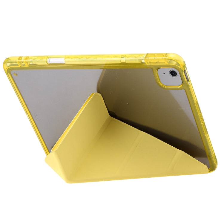 For iPad Air 11 2024 Clear Acrylic Deformation Leather Tablet Case(Yellow) - iPad Air 11 2024 Cases by buy2fix | Online Shopping UK | buy2fix