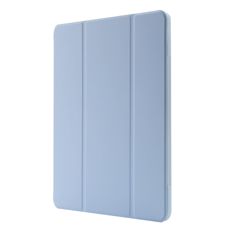 For iPad Air 11 2024 Skin Feel Tri-fold Leather Tablet Case with Pen Slot(Light Blue) - iPad Air 11 2024 Cases by buy2fix | Online Shopping UK | buy2fix