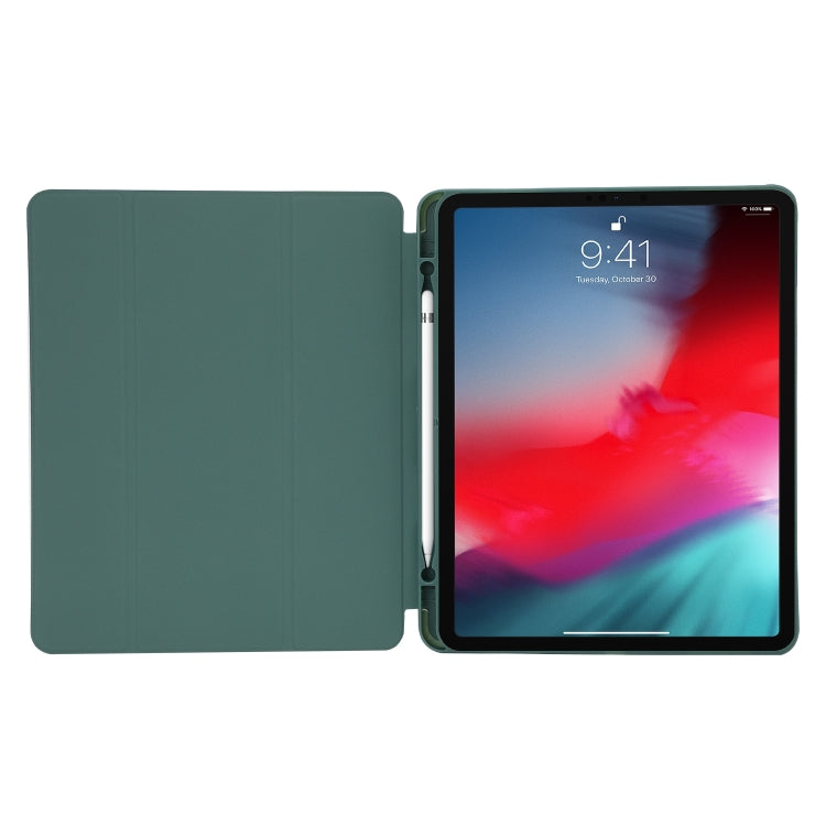 For iPad Air 13 2024 Skin Feel Tri-fold Leather Tablet Case with Pen Slot(Grey) - iPad Air 13 2024 Cases by buy2fix | Online Shopping UK | buy2fix