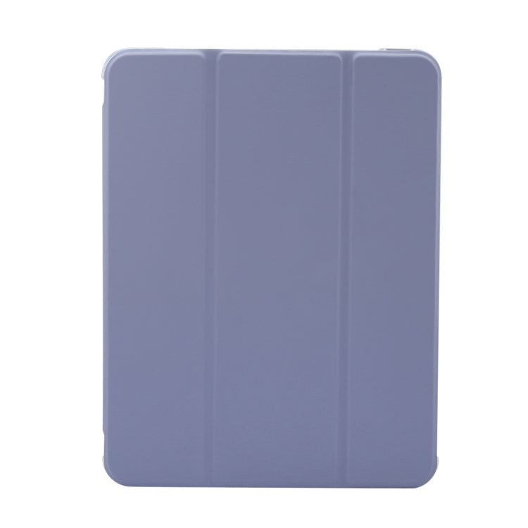 For iPad Air 11 2024 3-folding Electric Pressed Skin Texture Leather Tablet Case(Lavender) - iPad Air 11 2024 Cases by buy2fix | Online Shopping UK | buy2fix