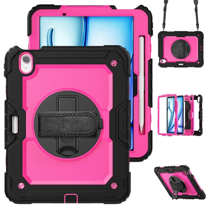 For iPad Air 11 2024 / Air 11 2025 Silicone Hybrid PC Tablet Protective Case(Rose Red+Black) - iPad Air 11 2025 / 2024 Cases by buy2fix | Online Shopping UK | buy2fix