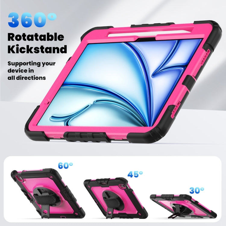 For iPad Air 11 2024 / Air 11 2025 Silicone Hybrid PC Tablet Protective Case(Rose Red+Black) - iPad Air 11 2025 / 2024 Cases by buy2fix | Online Shopping UK | buy2fix