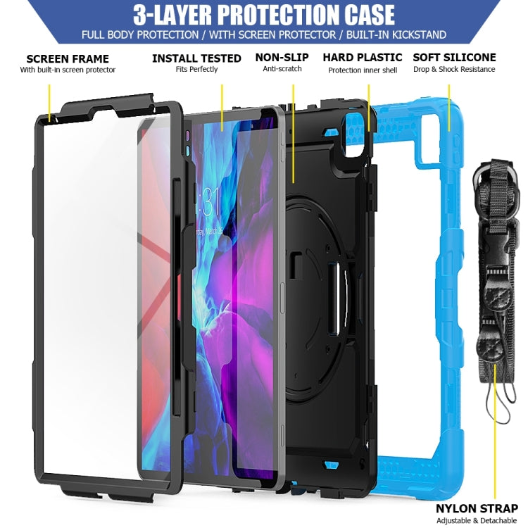 For iPad Pro 13 2024 Silicone + PC Tablet Protective Case(Black+Light Blue) - iPad Pro 13 2024 Cases by buy2fix | Online Shopping UK | buy2fix