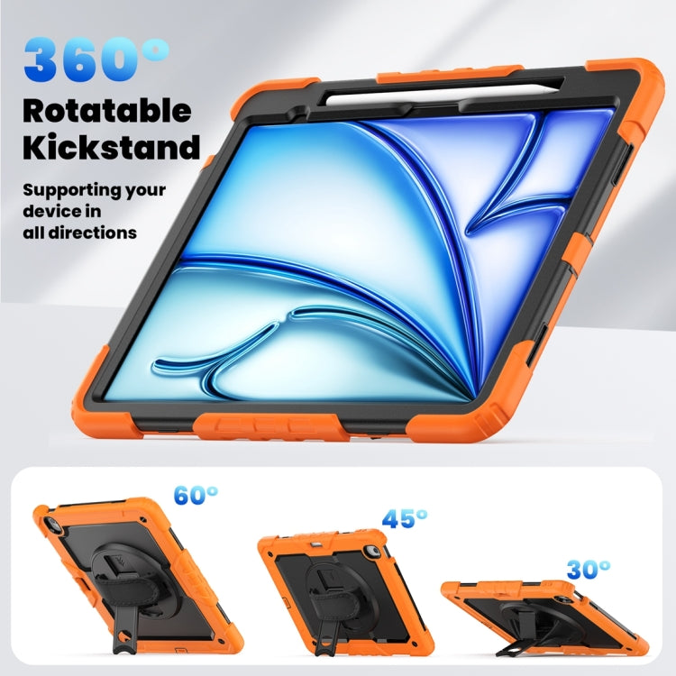 For iPad Air 13 2024 Silicone + PC Tablet Protective Case(Orange+Black) - iPad Air 13 2024 Cases by buy2fix | Online Shopping UK | buy2fix