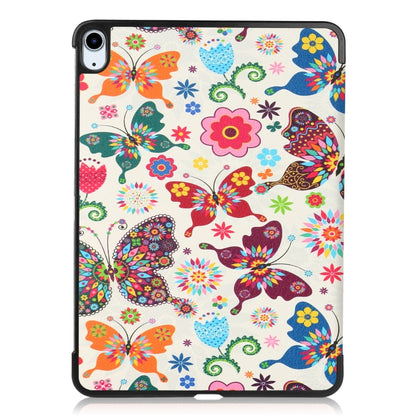 For iPad Air 11 2024 Custer Painted 3-Fold Holder Smart Leather Tablet Case(Color Butterfly) - iPad Air 11 2024 Cases by buy2fix | Online Shopping UK | buy2fix