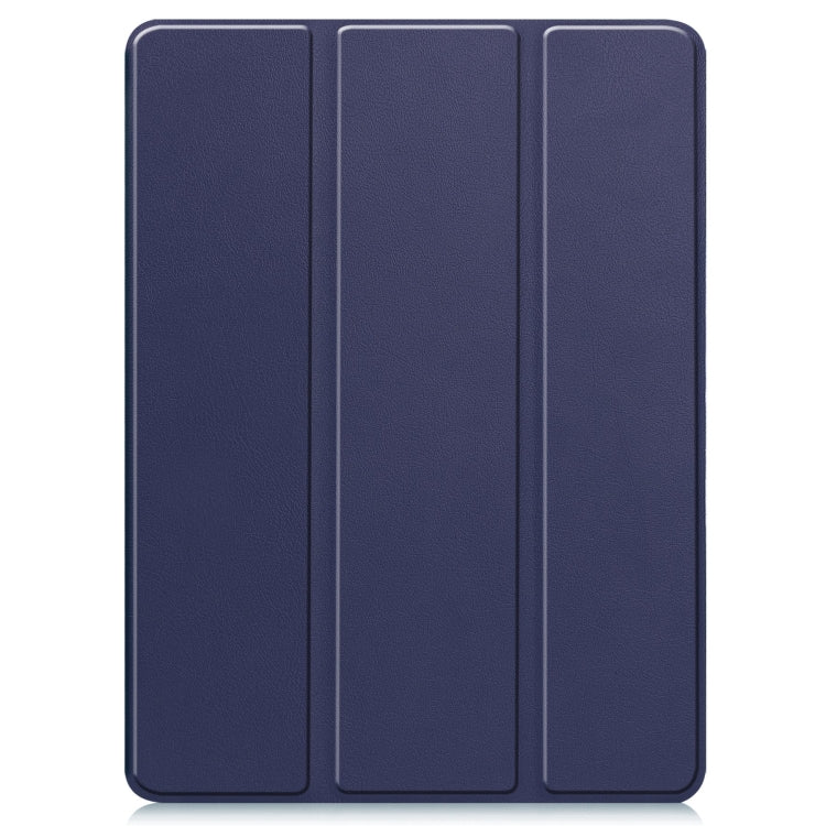 For iPad Pro 11 2024 Custer TPU Pure Color 3-Fold Holder Smart Leather Tablet Case with Pen Tray(Dark Blue) - iPad Pro 11 2024 Cases by buy2fix | Online Shopping UK | buy2fix