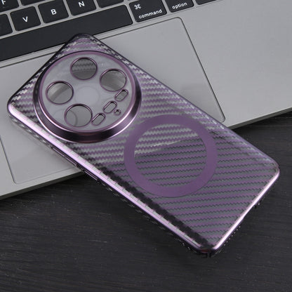 For Xiaomi 14 Ultra 6D Plated Carbon Fiber Clear Magsafe PC Phone Case(Aurora Purple) - 14 Ultra Cases by buy2fix | Online Shopping UK | buy2fix