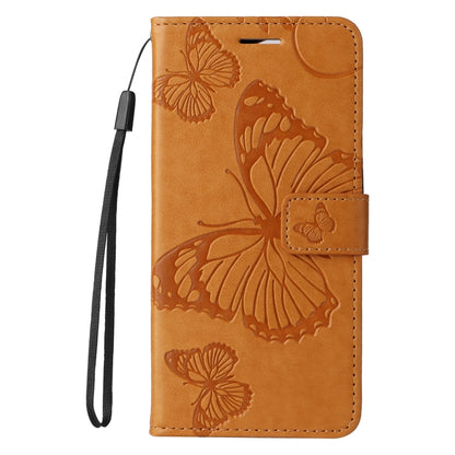 For iPhone 16 Pro 3D Butterfly Embossed Pattern Flip Leather Phone Case(Yellow) - iPhone 16 Pro Cases by buy2fix | Online Shopping UK | buy2fix