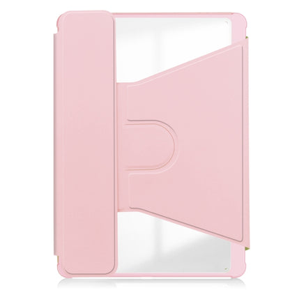 For iPad Pro 13 2024 Transparent Rotation Smart Leather Tablet Case(Pink) - iPad Pro 13 2024 Cases by buy2fix | Online Shopping UK | buy2fix