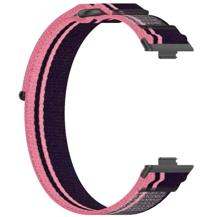 For Huawei Watch Fit3 Loop Nylon Watch Band(Pink Purple) - Watch Bands by buy2fix | Online Shopping UK | buy2fix