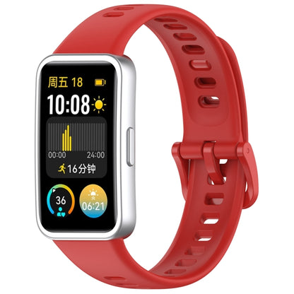 For Huawei Band 9 / 9 NFC / 8 / 8 NFC Nail Button Glossy Silicone Watch Band(Red) - Watch Bands by buy2fix | Online Shopping UK | buy2fix