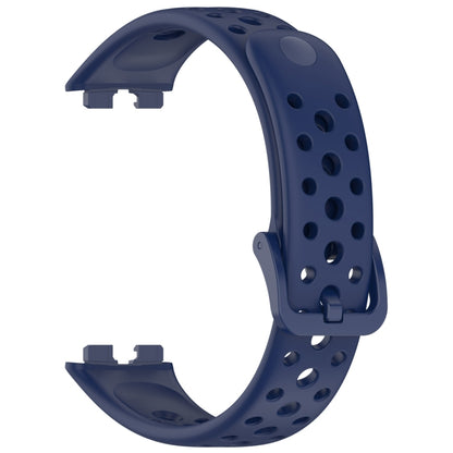 For Huawei Band 9 / 9 NFC / 8 / 8 NFC Round Hole Nail Button Silicone Watch Band(Dark Blue) - Watch Bands by buy2fix | Online Shopping UK | buy2fix