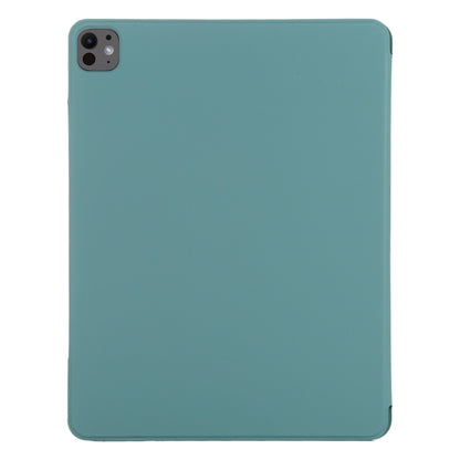 For iPad Pro 13 2024 Double-sided Clip Fixed Buckle Magnetic PU Leather Smart Tablet Case(Green) - iPad Pro 13 2024 Cases by buy2fix | Online Shopping UK | buy2fix