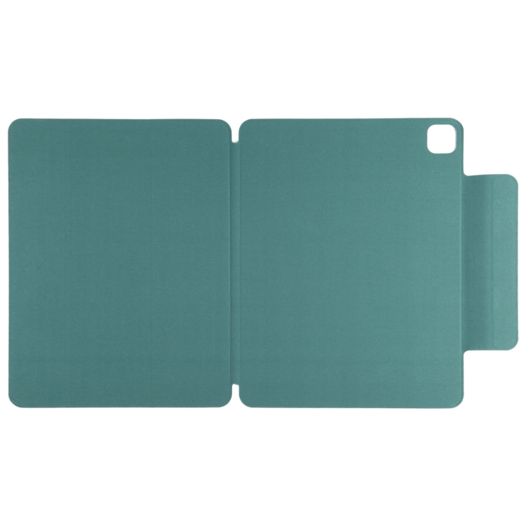 For iPad Pro 13 2024 Double-sided Clip Fixed Buckle Magnetic PU Leather Smart Tablet Case(Green) - iPad Pro 13 2024 Cases by buy2fix | Online Shopping UK | buy2fix