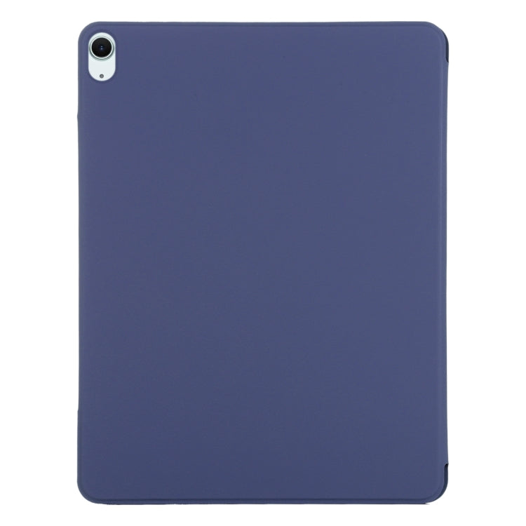 For iPad Air 11 2024 Double-sided Clip Fixed Buckle Magnetic PU Leather Smart Tablet Case(Dark Blue) - iPad Air 11 2024 Cases by buy2fix | Online Shopping UK | buy2fix