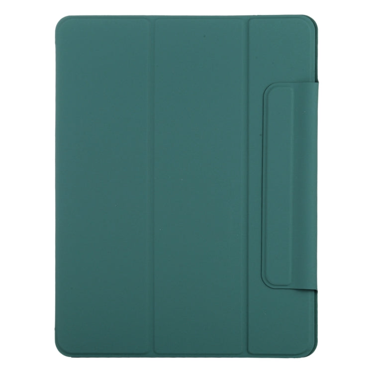 For iPad Air 11 2025 / 2024 Double-sided Clip Fixed Buckle Magnetic PU Leather Smart Tablet Case(Dark Green) - iPad Air 11 2025 / 2024 Cases by buy2fix | Online Shopping UK | buy2fix