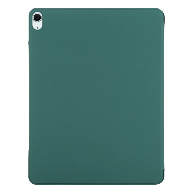 For iPad Air 11 2025 / 2024 Double-sided Clip Fixed Buckle Magnetic PU Leather Smart Tablet Case(Dark Green) - iPad Air 11 2025 / 2024 Cases by buy2fix | Online Shopping UK | buy2fix