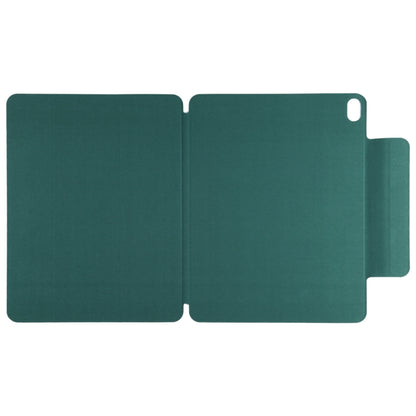 For iPad Air 11 2025 / 2024 Double-sided Clip Fixed Buckle Magnetic PU Leather Smart Tablet Case(Dark Green) - iPad Air 11 2025 / 2024 Cases by buy2fix | Online Shopping UK | buy2fix