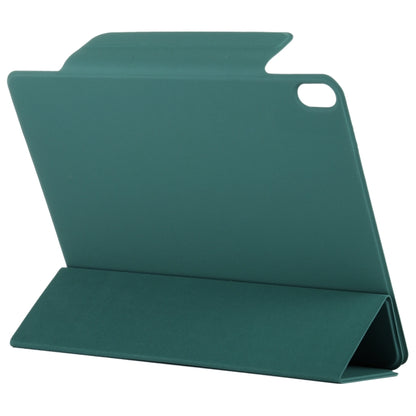 For iPad Air 11 2025 / 2024 Double-sided Clip Fixed Buckle Magnetic PU Leather Smart Tablet Case(Dark Green) - iPad Air 11 2025 / 2024 Cases by buy2fix | Online Shopping UK | buy2fix