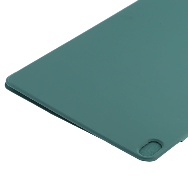 For iPad Air 11 2025 / 2024 Double-sided Clip Fixed Buckle Magnetic PU Leather Smart Tablet Case(Dark Green) - iPad Air 11 2025 / 2024 Cases by buy2fix | Online Shopping UK | buy2fix