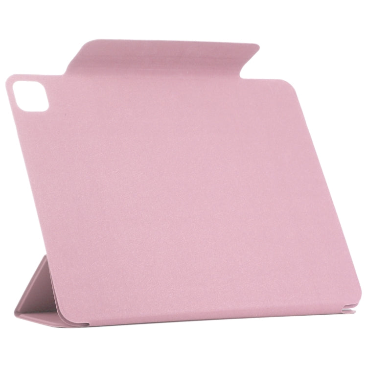 For iPad Pro 11 2024 Double-sided Clip Fixed Buckle Magnetic PU Leather Smart Tablet Case(Light Pink) - iPad Pro 11 2024 Cases by buy2fix | Online Shopping UK | buy2fix