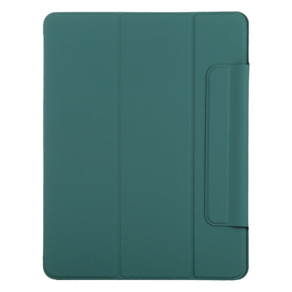 For iPad Air 13 2024 Double-sided Clip Fixed Buckle Magnetic PU Leather Smart Tablet Case(Dark Green) - iPad Air 13 2024 Cases by buy2fix | Online Shopping UK | buy2fix