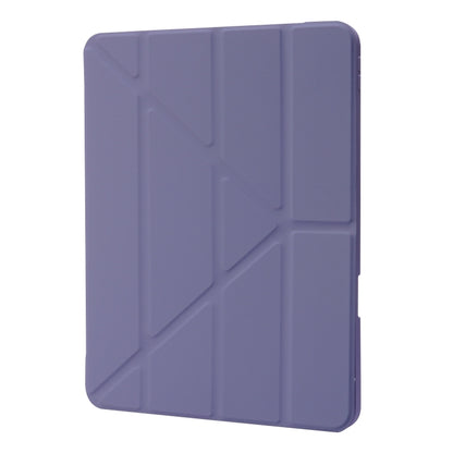 For iPad Pro 13 2024 Deformation Transparent Acrylic Leather Tablet Case(Lavender Grey) - iPad Pro 13 2024 Cases by buy2fix | Online Shopping UK | buy2fix