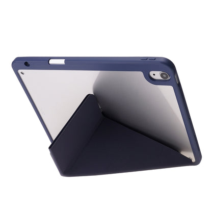 For iPad Air 11 2024 Deformation Transparent Acrylic Leather Tablet Case(Dark Blue) - iPad Air 11 2024 Cases by buy2fix | Online Shopping UK | buy2fix