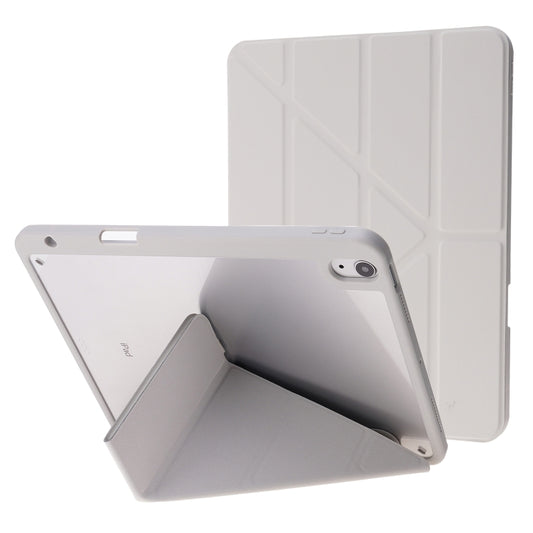 For iPad Air 11 2024 Deformation Transparent Acrylic Leather Tablet Case(Grey) - iPad Air 11 2024 Cases by buy2fix | Online Shopping UK | buy2fix