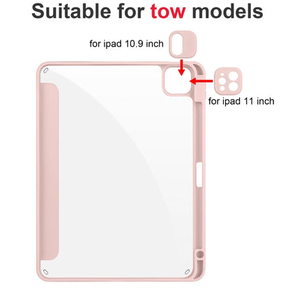 For iPad Pro 13 2024 Acrylic 3-folding Smart Leather Tablet Case(Pink) - iPad Pro 13 2024 Cases by buy2fix | Online Shopping UK | buy2fix