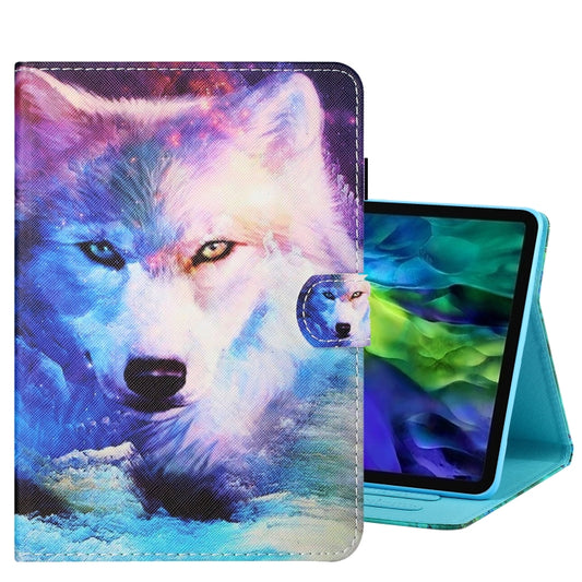 For iPad Pro 11 2024 Coloured Drawing Stitching Smart Leather Tablet Case(Wolf) - iPad Pro 11 2024 Cases by buy2fix | Online Shopping UK | buy2fix