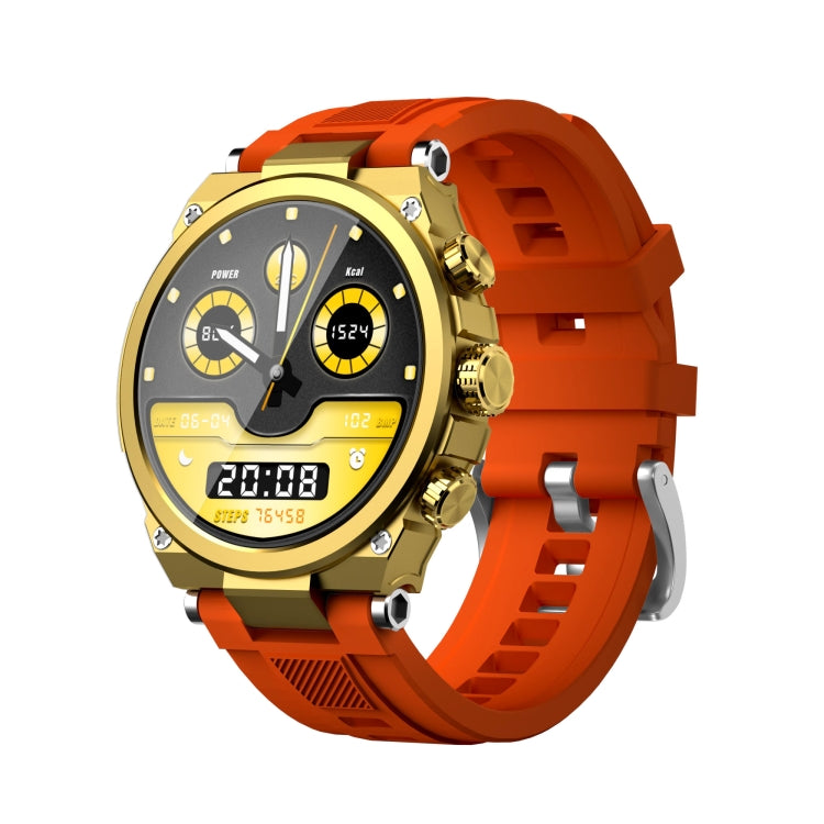 WS-23 1.52 inch IP67 Sport Smart Watch, Support Bluetooth Call / Sleep / Blood Oxygen / Heart Rate / Blood Pressure Health Monitor(Gold+Orange) - Smart Watches by buy2fix | Online Shopping UK | buy2fix
