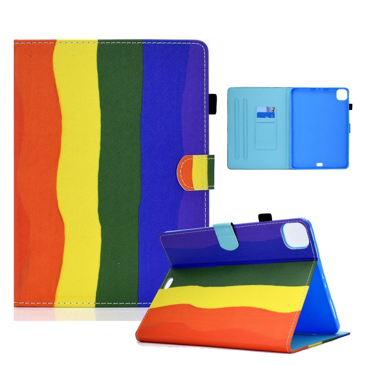 For iPad Pro 11 2024 Painted Stitching Smart Leather Tablet Case(Rainbow) - iPad Pro 11 2024 Cases by buy2fix | Online Shopping UK | buy2fix