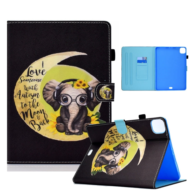 For iPad Pro 11 2024 Painted Stitching Smart Leather Tablet Case(Moon Baby Elephant) - iPad Pro 11 2024 Cases by buy2fix | Online Shopping UK | buy2fix