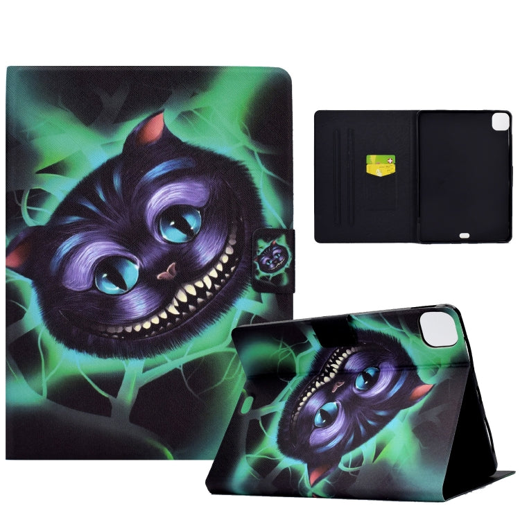 For iPad Pro 11 2024 Colored Drawing Smart Leather Tablet Case(Big Headed Cat) - iPad Pro 11 2024 Cases by buy2fix | Online Shopping UK | buy2fix