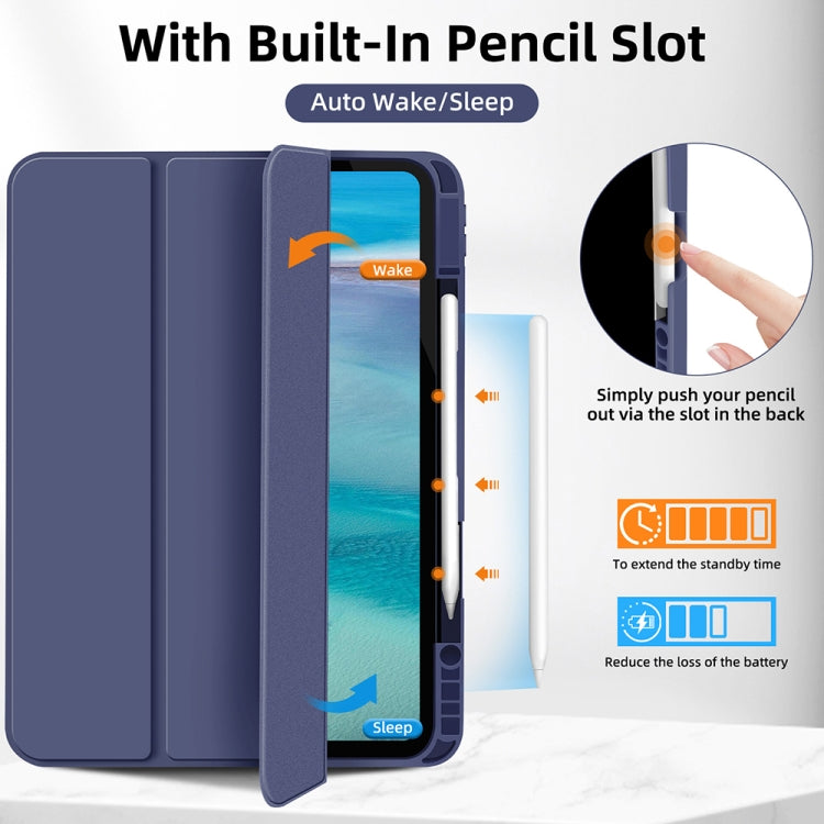 For iPad Pro 11 2024 3-fold TPU Smart Leather Tablet Case with Pen Slot(Royal Blue) - iPad Pro 11 2024 Cases by buy2fix | Online Shopping UK | buy2fix